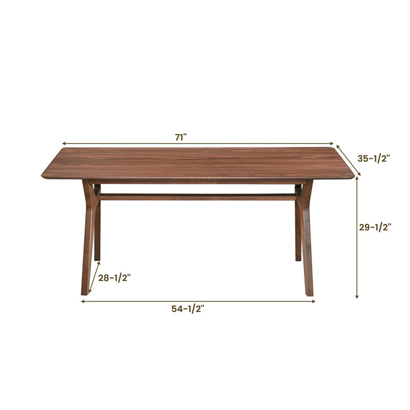 35.5 " Rectangular with Solid Wood Base Dining Table