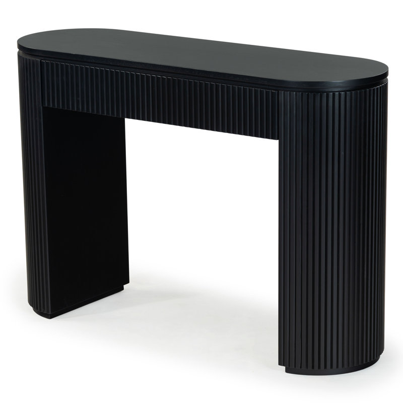 Rikki Fluted 1 Drawer Console, Black