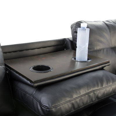 Ensemble de salon modulaire en similicuir noir 2 pièces Modo