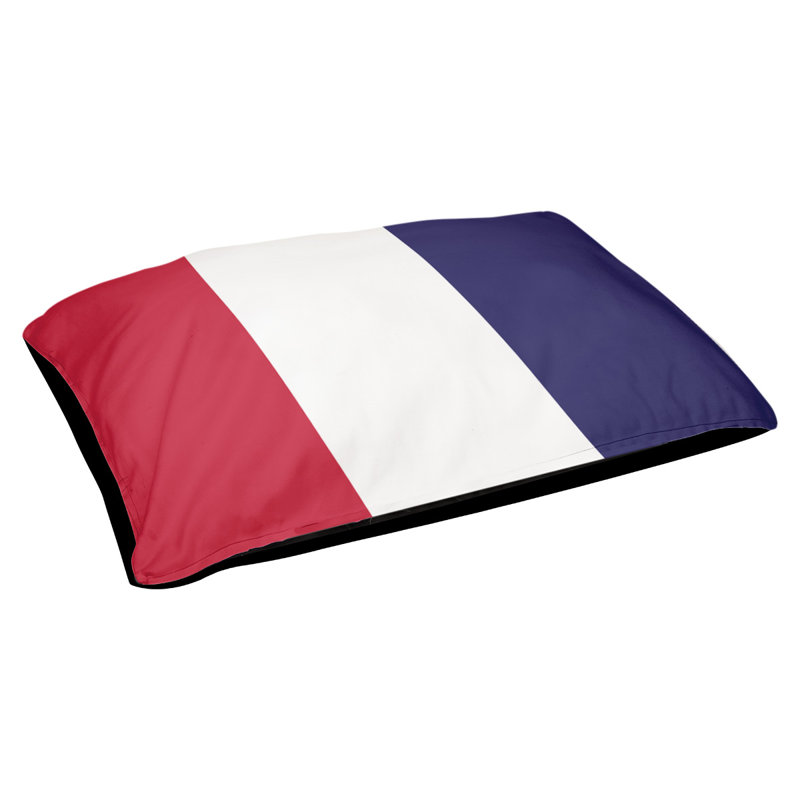 Coussin Atlanta, Large ( 40" W x 30" D x 14" H), Red/White/Midnight Navy Blue