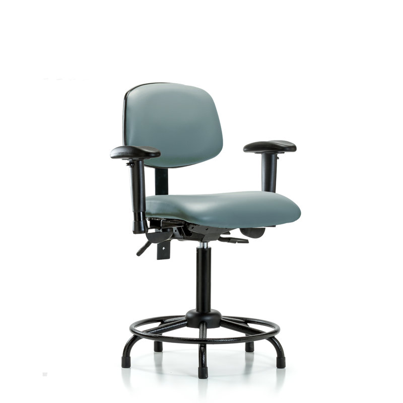 Chaise de travail Lashaunda, Bleu-gris, Oui, Patins