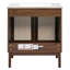 Meuble-lavabo de 30 pouces avec lavabo et portes en bambou tissées à la main, armoire en MDF et conception à fermeture en douceur