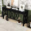 Console en placage d'acacia avec 4 tiroirs et base en X Anlen-114733111