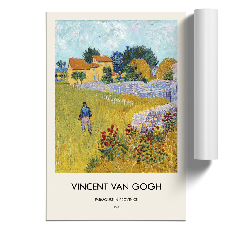 Farmhouse In Provence by Vincent Van Gogh - No Frame Painting, 59cm H x 42cm W x 0.1cm D