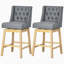 Tabouret pivotant à 180 degrés avec repose-pieds en bois massif et capitonnage à boutons-814546837-870260661-870260667