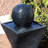 Ball Modern Black Polyresin Outdoor Solar Fountain with Battery and LED Light