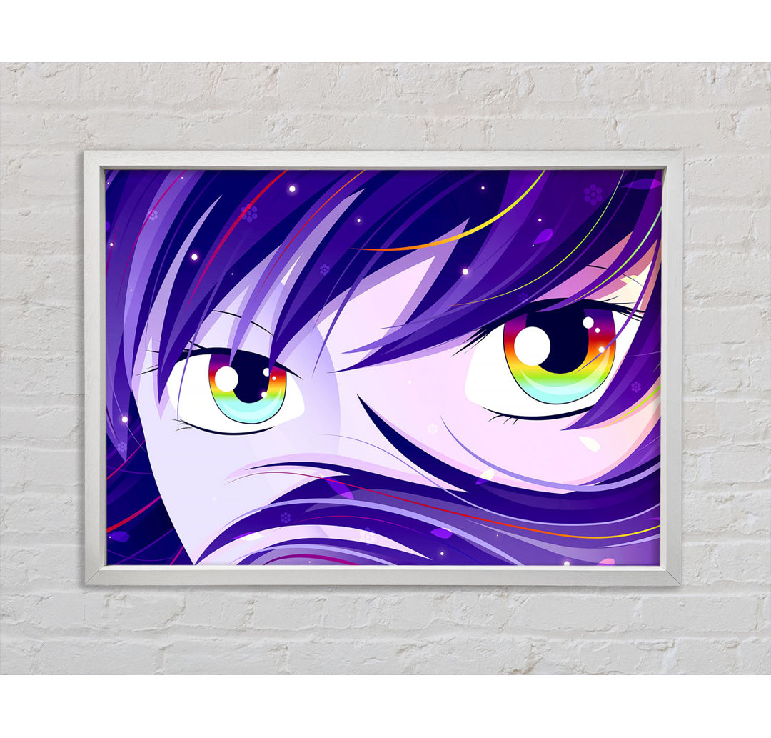 Anime Rainbow Eyes - Einzelne Bilderrahmen Kunstdrucke auf Leinwand