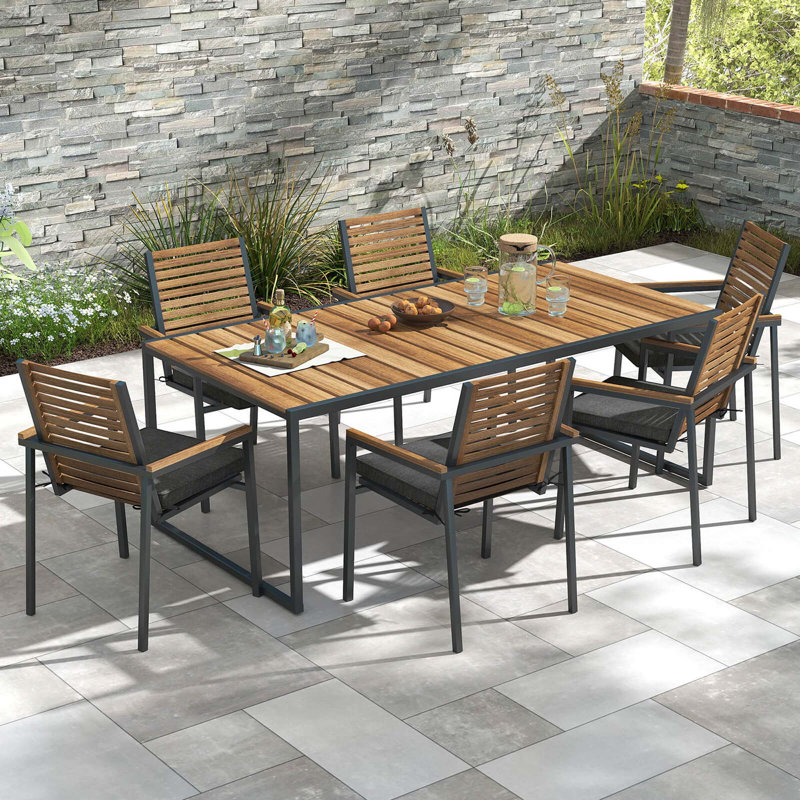 Outdoor Chair Cushion Set of 2 Waterproof Fade-Resistant Olefin Seat Cushions, Gray