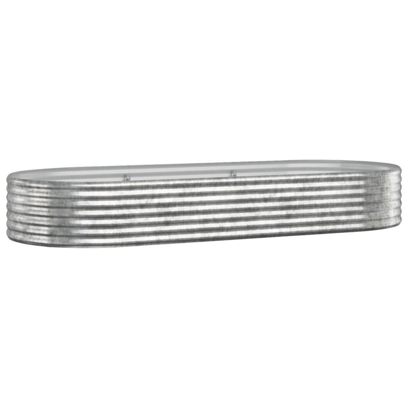 Garden Raised Bed Powder-coated Steel, silver, 36cm H x 249cm W x 100cm D