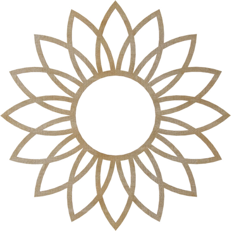 Médaillon de plafond en bois aggloméré 32 po x P 11 po x P 1/8 po x P 3/8 po, H 32 po x l 32 po x P 0,25 po, Bouleau