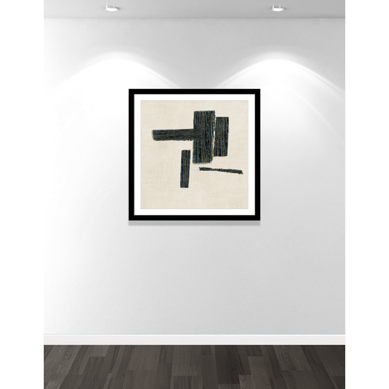 Stiched II Print by Casa Fine Arts, 37.5" H x 37.5" W x 1.25" D, Black Framed Print with Mat