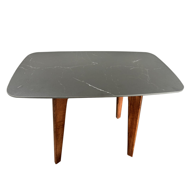 Table de bout Katherline, Bois foncé, Noir