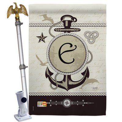 Ensemble de drapeaux 40 x 28 po Nautical Initiale Polyester