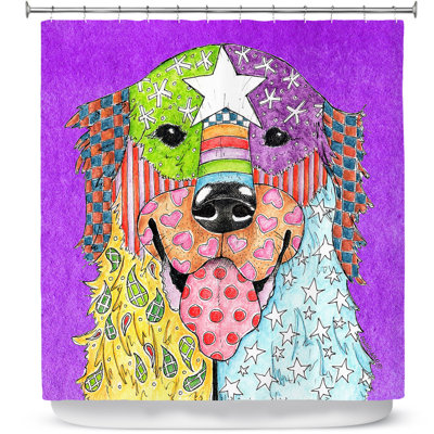 Rideau de douche simple golden retriever dog