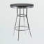 Table haute Anizoba avec siège rond noir et base en métal, H 40,52 po x l 29,82 po x P 29,82 po