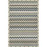 Erin Gates by Momeni Abbot Hand Tufted Wool Zig Zag Blue Area Rug 5' X 8'