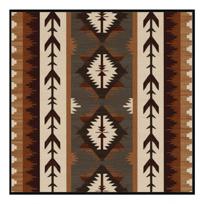 Washable Arrowhead Geometry Southwestern Area Rug