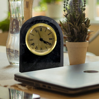Horloge de table mécanique noire