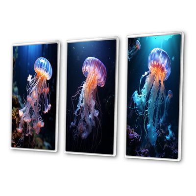 «Jellyfish Luminescent Beauty», 3 pièces sur toile