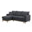 Cosimo 84.25"W Dark Gray Woven Reversible Sleeper Sectional Sofa With Storage Chaise