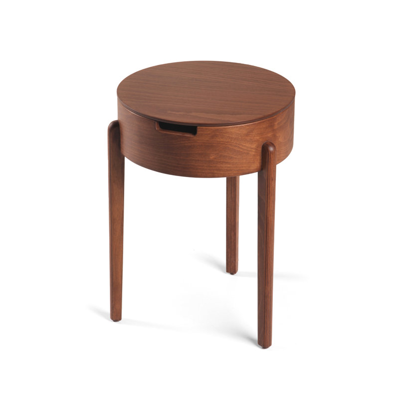 Chef Solid Wood End Table, Light Walnut
