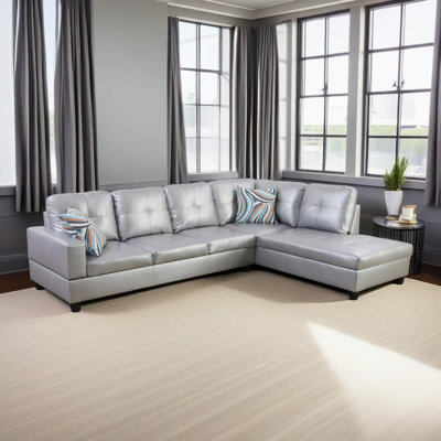 Bawan Faux Leather L-Shaped Sectional