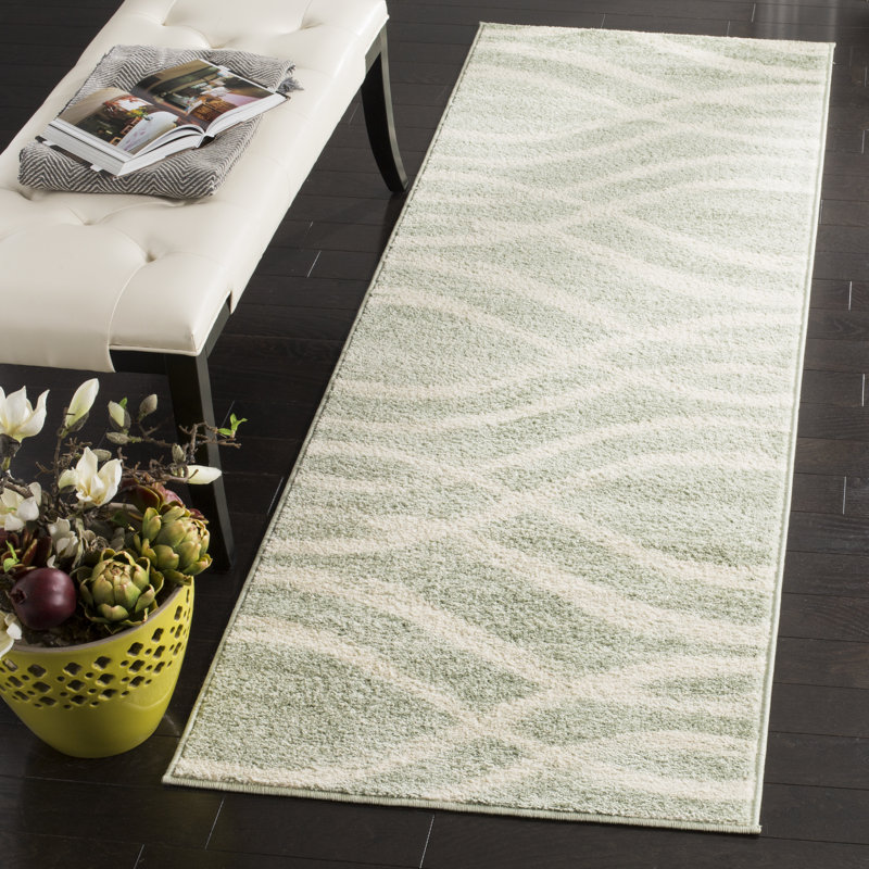 Parkinson Power Loom Rug, Runner 76 x 244 cm, Green/Beige