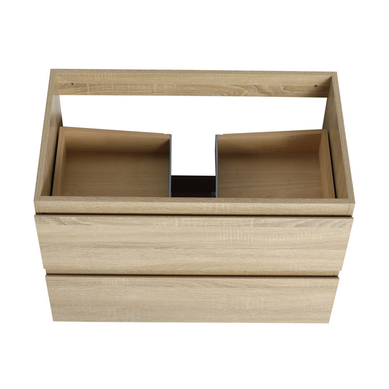 Meuble-lavabo mural en bois, Chêne clair