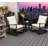 Patio Wicker Furniture Set With Button Tufted Cushions, Rattan Rocking Chairs, Coffee Table-879655371