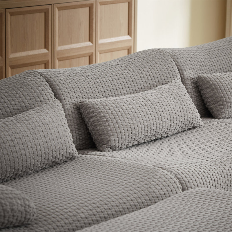 Canapés modulaires pour salon, canapé convertible en U avec repose-pieds, Grey Corduroy, Grey
