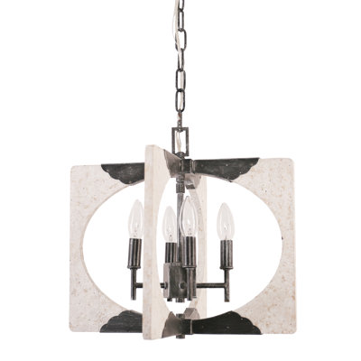 Dopp Wood Dimmable Square / Rectangle Chandelier