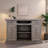 62.2" Grey Rectangular Solid Wood Reception Desk-2118981625