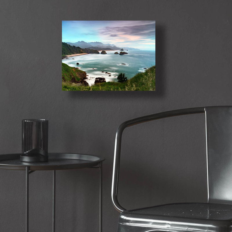 Art mural en verre Highland Dunes «Ecola» par Rick Berk, H 12 po x l 16 po x P 0,13 po