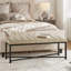 Anahli 50.5'' W Modern Genuine Leather Bench with Button-tufted and Metal Legs-1536914463