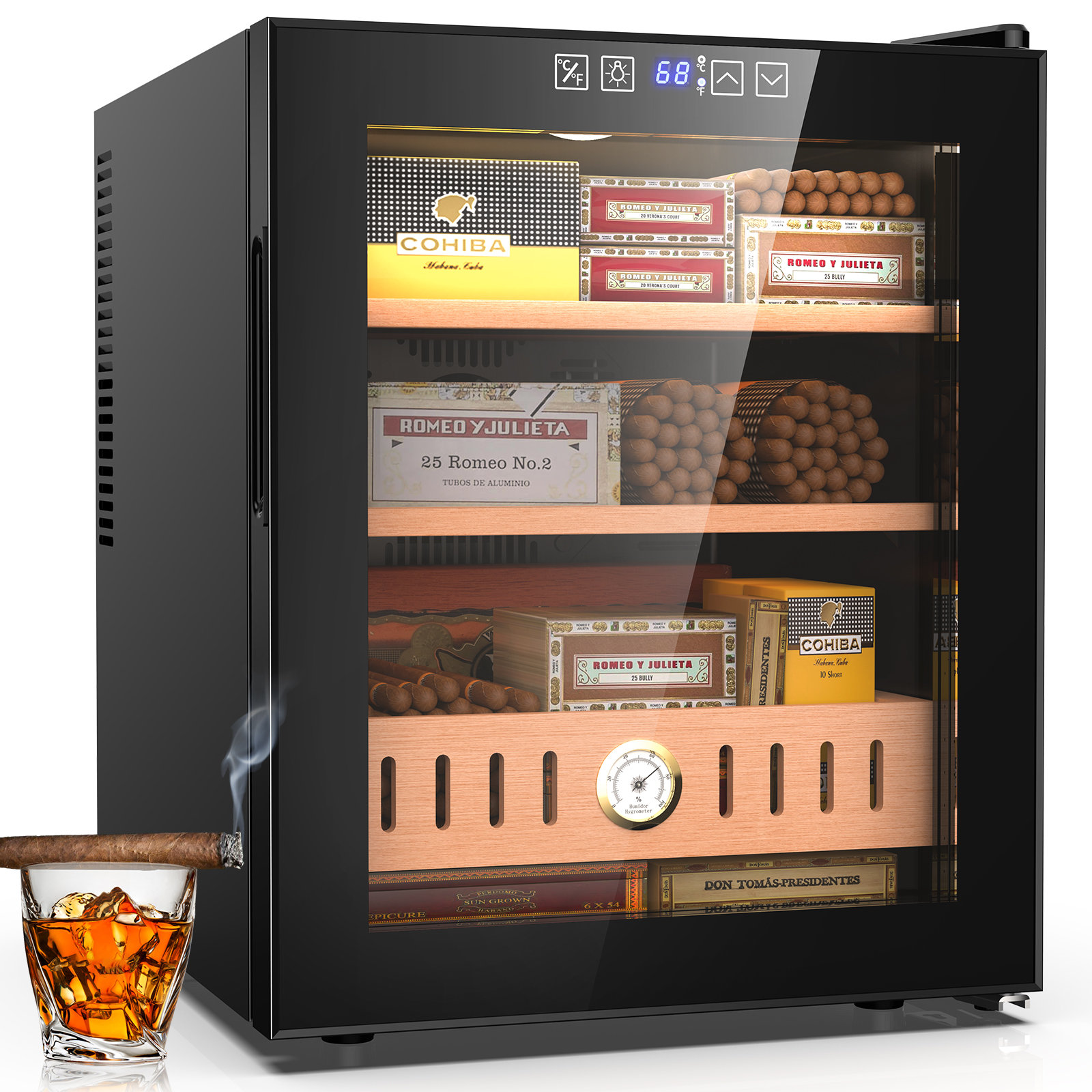 LINKEWODE 25L Electric Cigar Humidor Cooling With Spanish Cedar