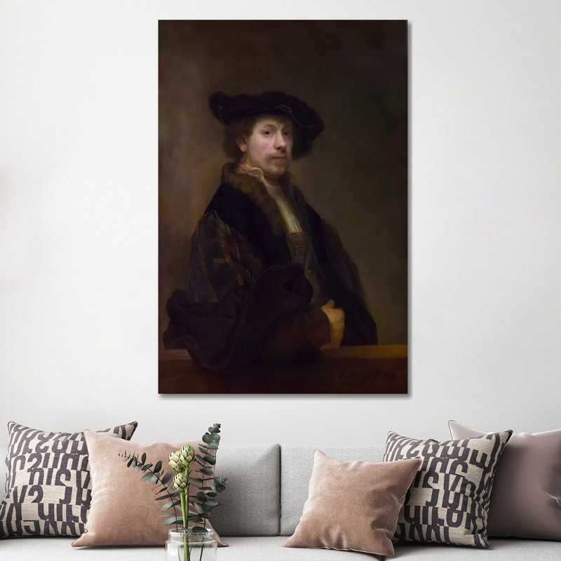 Self Portrait At The Age Of 34 1640 by Rembrandt Van Rijn - Wrapped Canvas Gallery-Wrapped Canvas Giclée