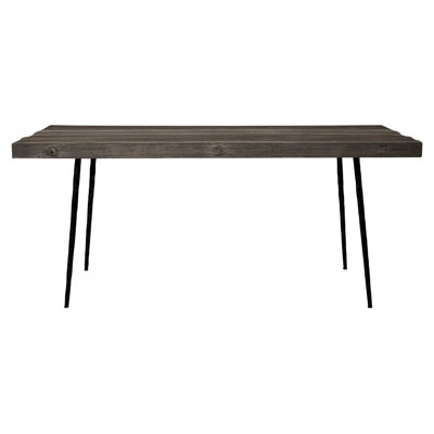 Oak Metal Base Dining Table