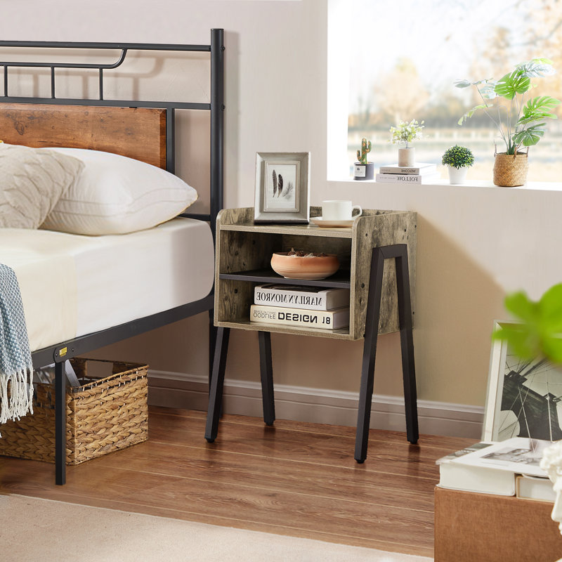 Kempst Iron Stackable Nightstand, Gray