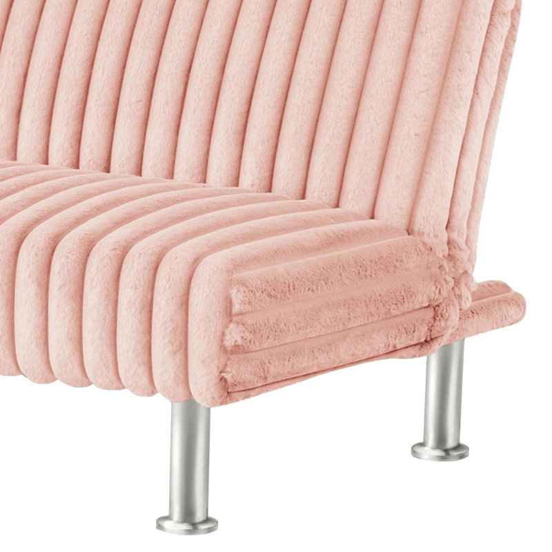 65.6'' W Upholstered Sofa Bed, Pink