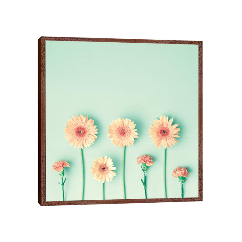 Seven Flowers by Caroline Mint - Print on Canvas, Classic Brown Wood Framed, 93.98 cm H x 93.98 cm W