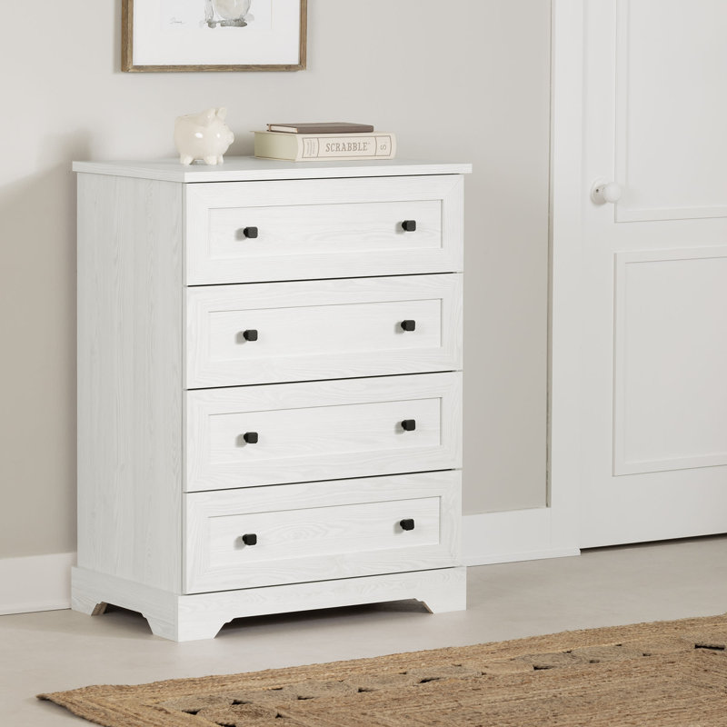 Commode 4 tiroirs Alterik, Blanc