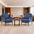 Quinze Mid Century Modern Upholstered Chenille Solid Wood Accent Armchair-156942151
