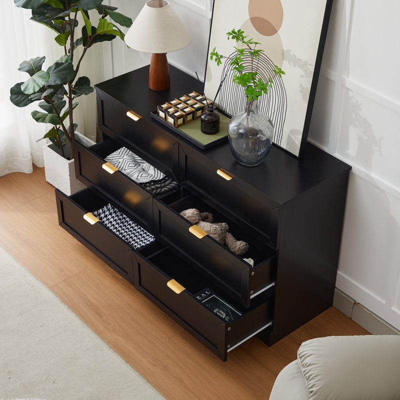 6-drawers Accent Cabinet, Black