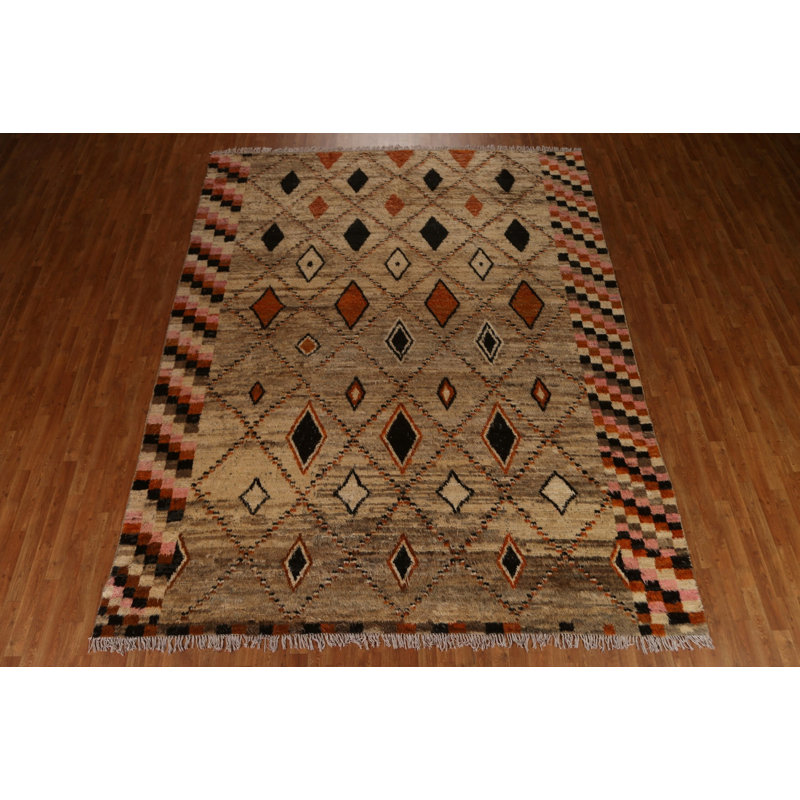 Tapis marocain géométrique fait à la main 10 x 12