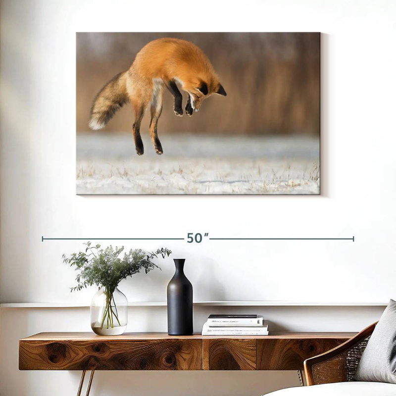 Jumping Red Fox, 26" H x 39" W