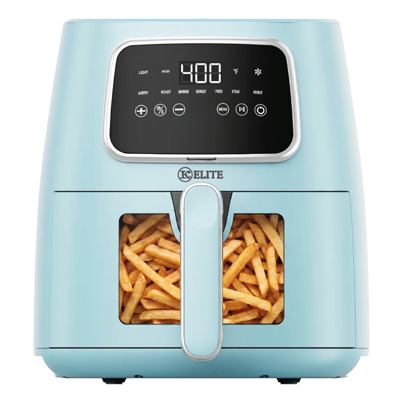 Kitchen Elite 5.5 Qt Digital Air Fryer, 7-in-1 Small Airfryer, LED Screen, Blue