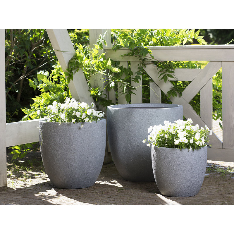 Lucendia Pot Planter, Grey, 46cm H x 46cm W x 46cm D