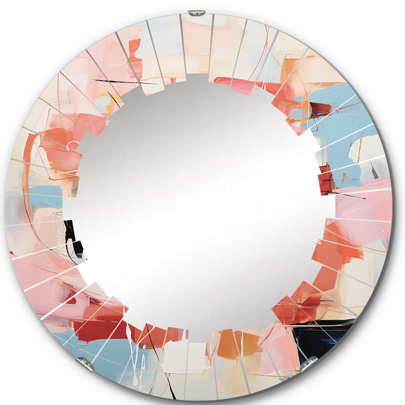 Budkov - Miroir mural Mid-Century rond, 24 po x 24 po