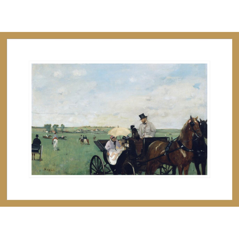 «At the Races in the Countryside» par Edgar Degas, impression giclée encadrée, H 15,89 po x l 21,75 po