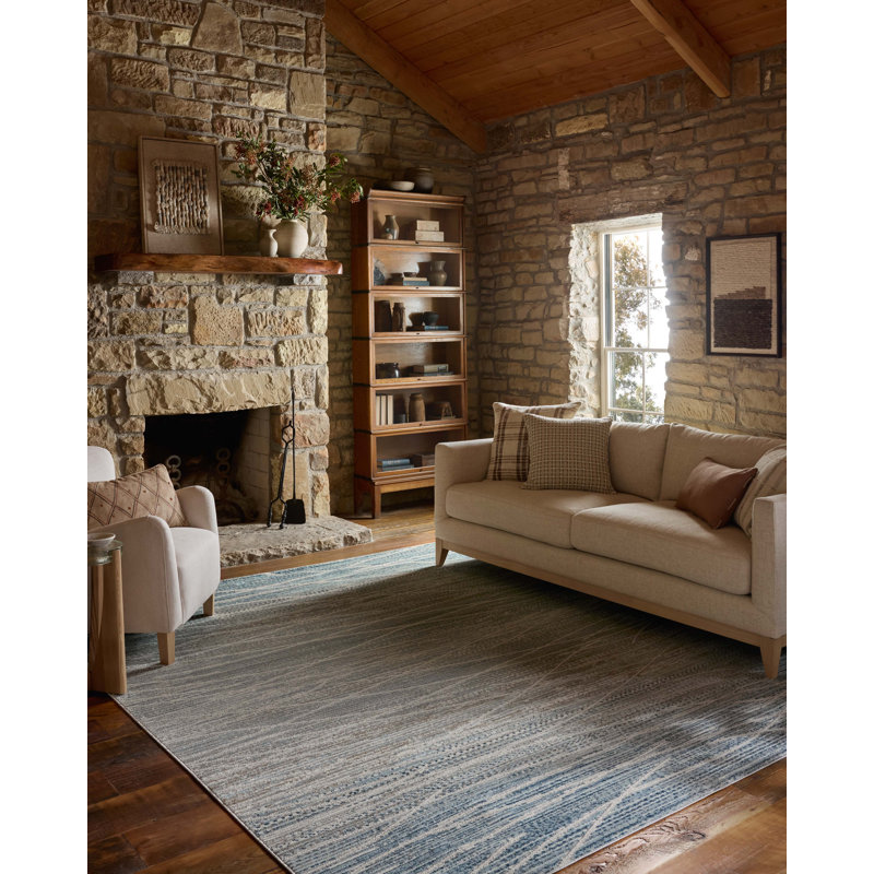 Tapis naturel / ciel Loloi Townes, Rectangle 7 pi 10 po x 10 pi